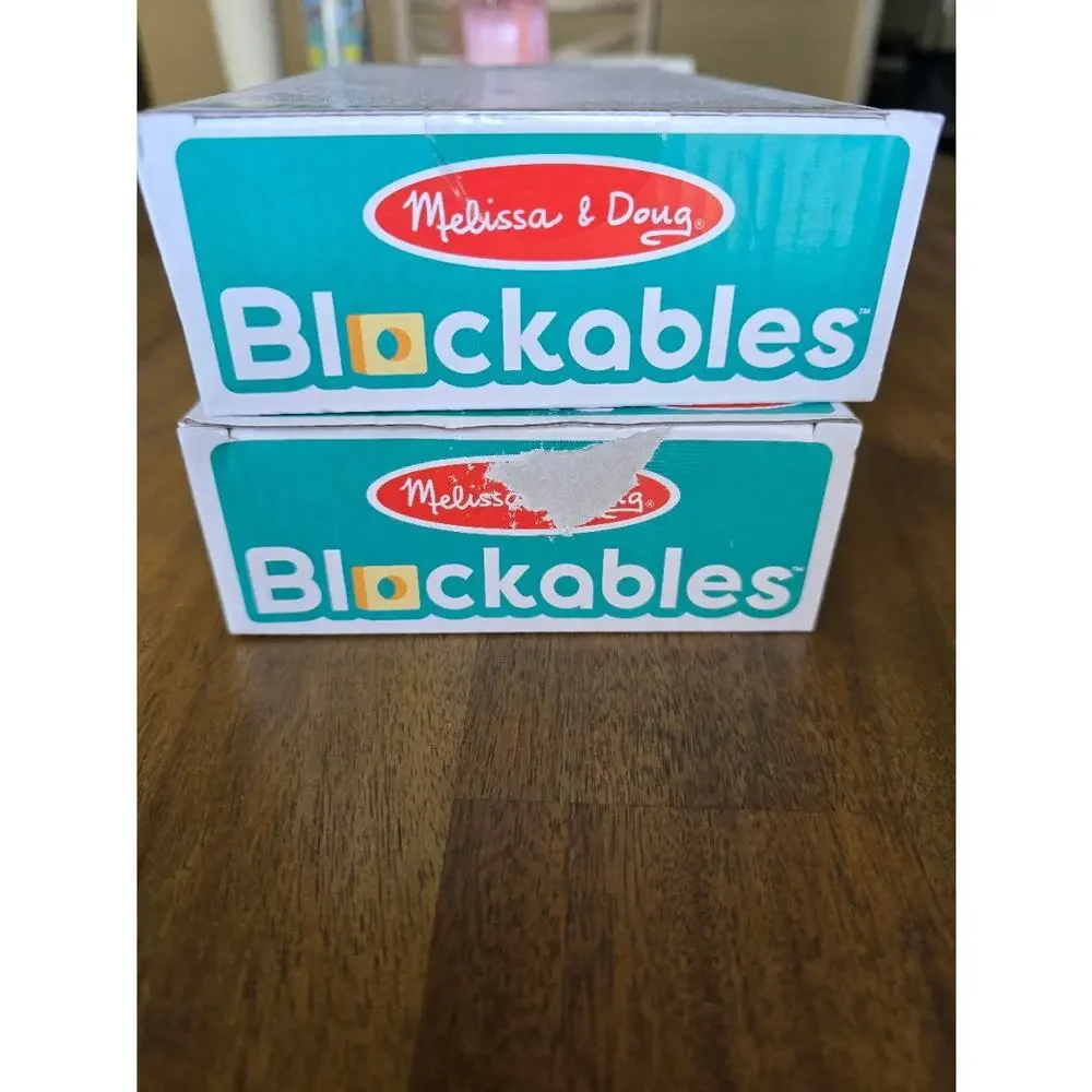 Melissa & Doug Blockables Woodland Friends & Farm Friends Snap And Play Wood Toy